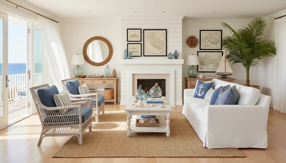 Coastal AI interior design style - AI room decorator example